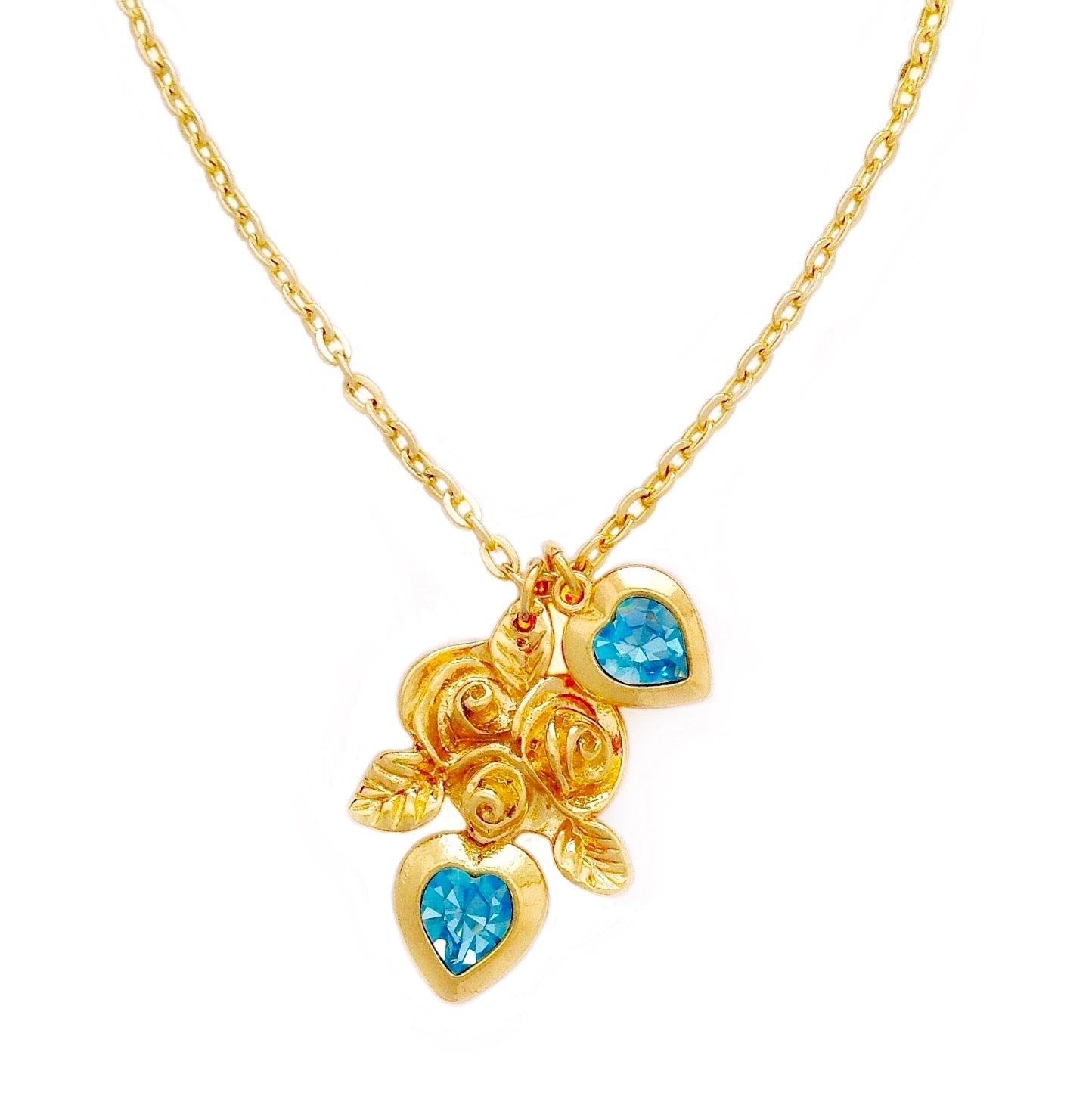 RUBY-MAY  Necklace AQUAMARINE Hearts