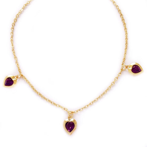 ALEXA necklace AMETHYST hearts