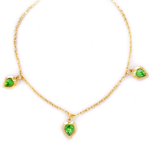 ALEXA necklace PERIDOT hearts