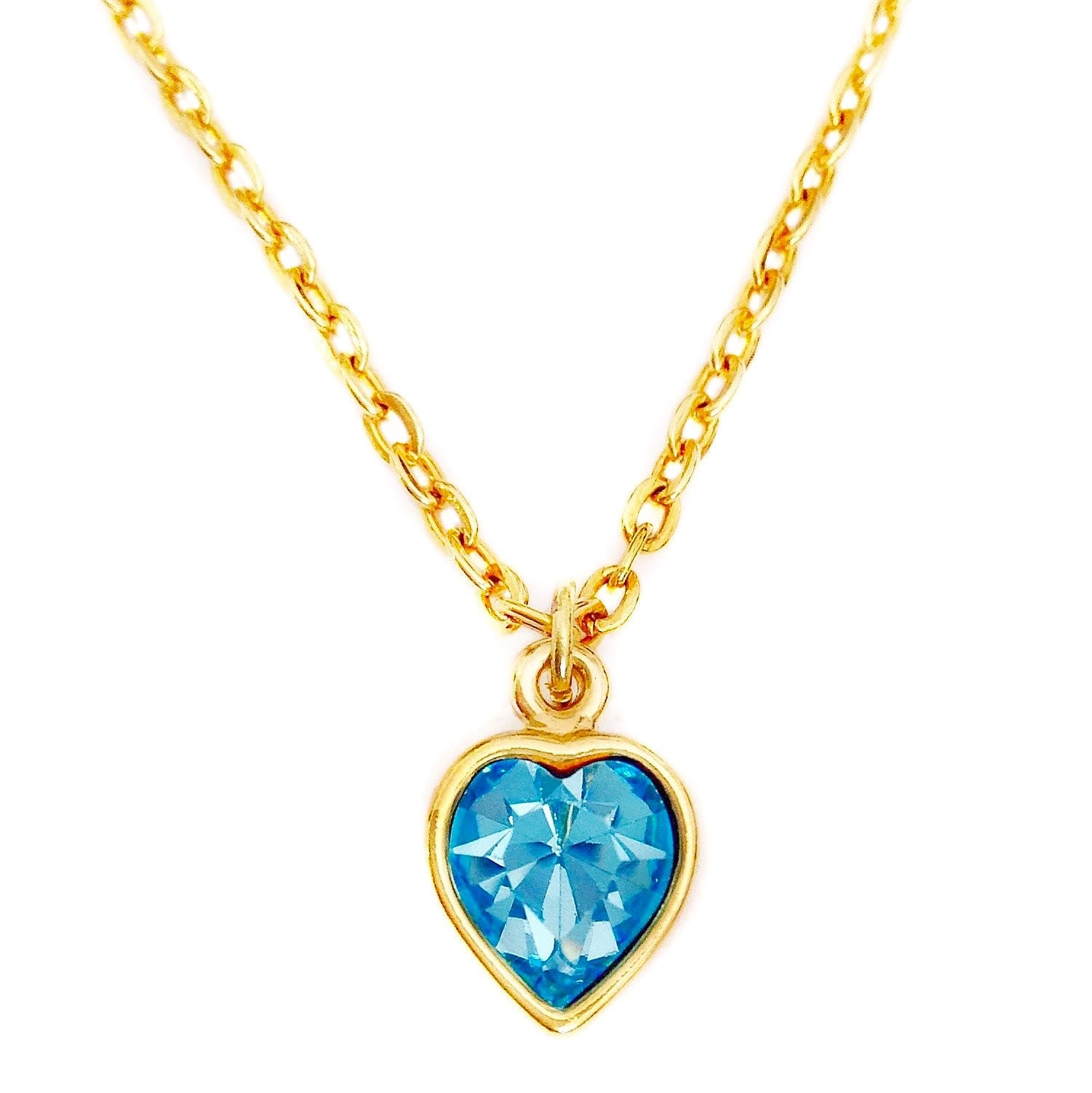 AMELIA Necklace AQUAMARINE Heart