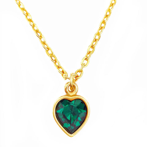 AMELIA necklace EMERALD heart