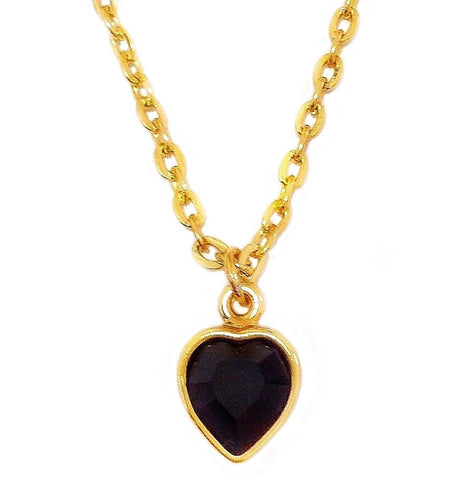 AMELIA necklace JET BLACK heart