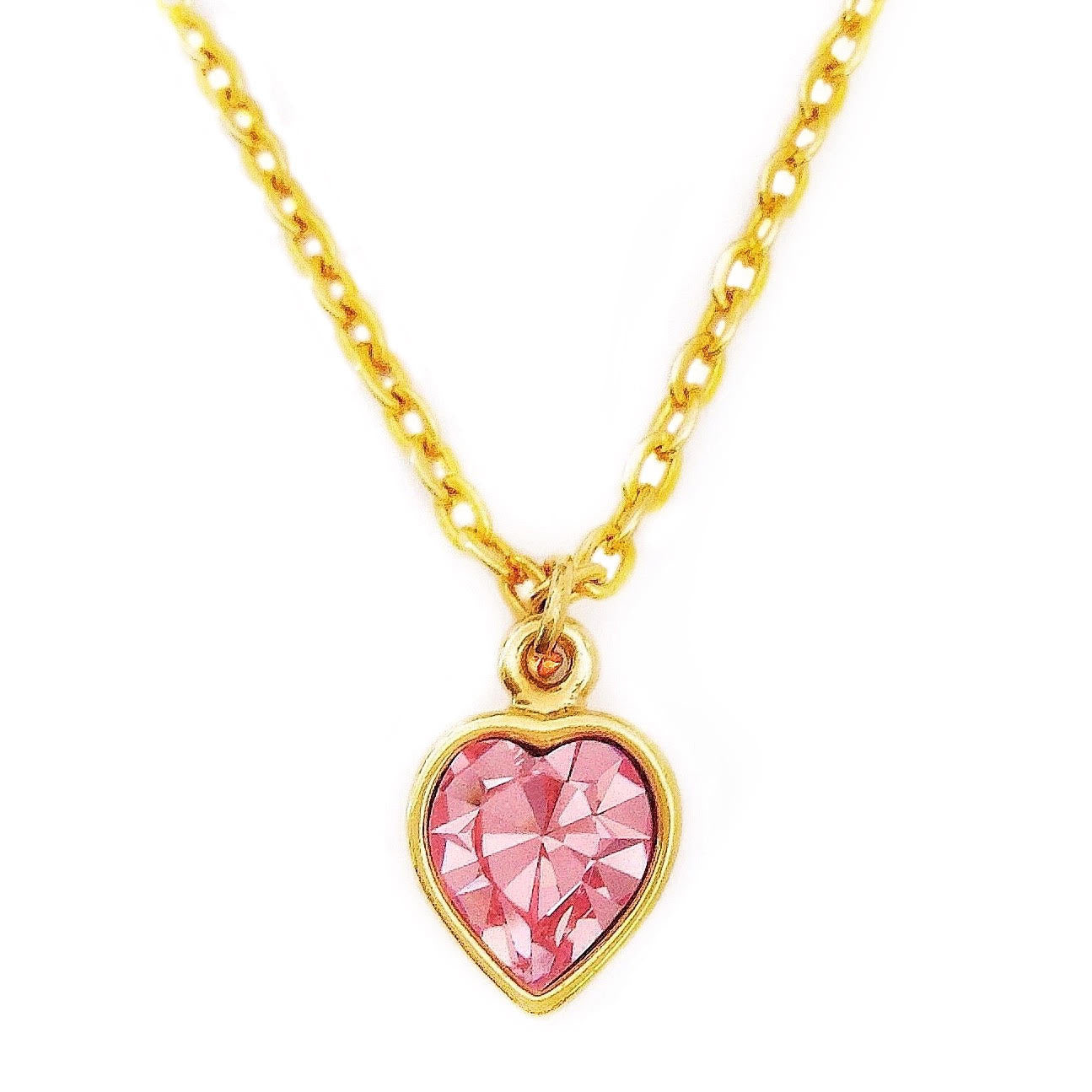 AMELIA necklace LIGHT ROSE PINK heart