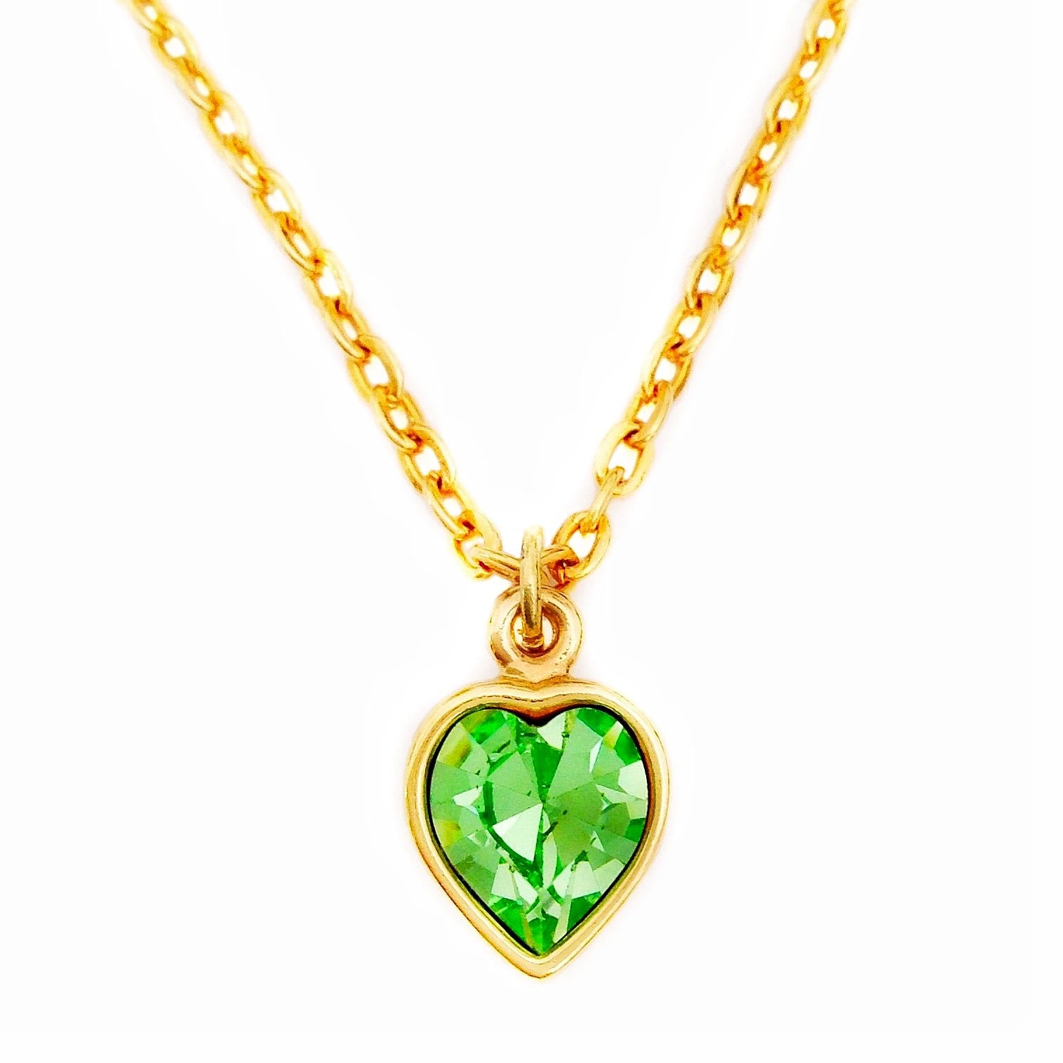 AMELIA necklace PERIDOT heart