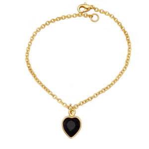 BELLE bracelet JET BLACK heart