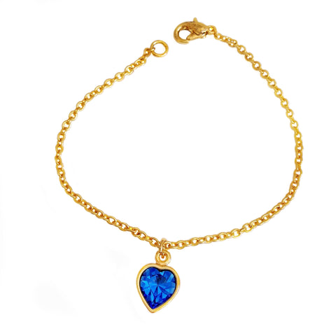 BELLE bracelet LIGHT SAPPHIRE heart