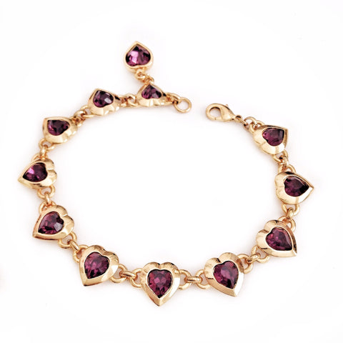 CHRISTA bracelet AMETHYST hearts