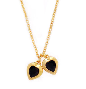 ELSA necklace JET BLACK hearts