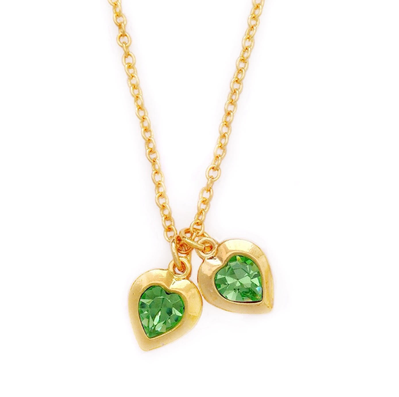 ELSA necklace PERIDOT hearts