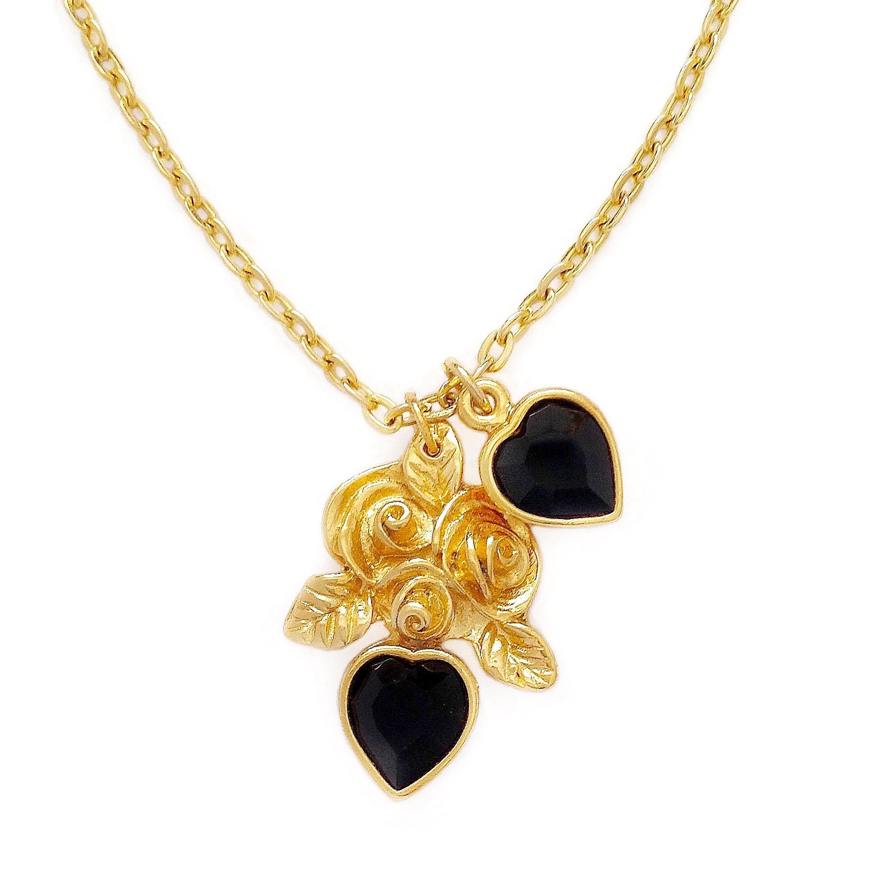 ESME necklace JET BLACK hearts