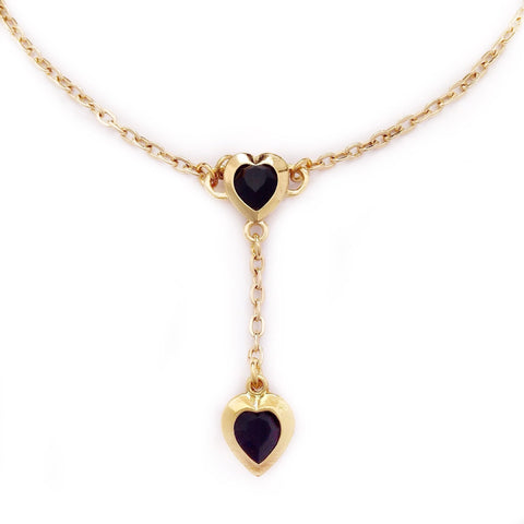 EZRA necklace JET BLACK hearts