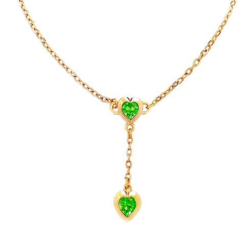 EZRA necklace PERIDOT hearts