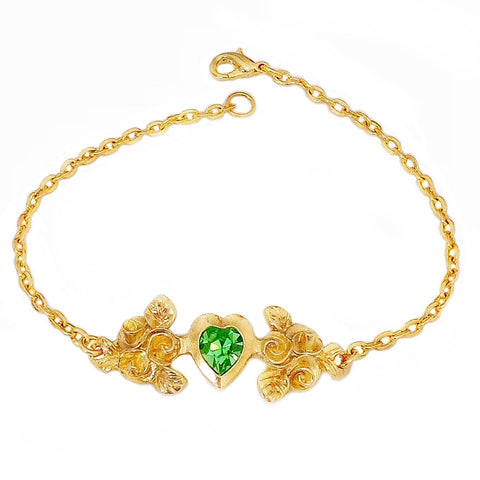 GINGER bracelet PERIDOT heart