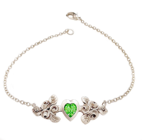 GINGER bracelet PERIDOT heart