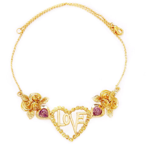 TRUE-LOVE necklace LIGHT AMETHYST hearts