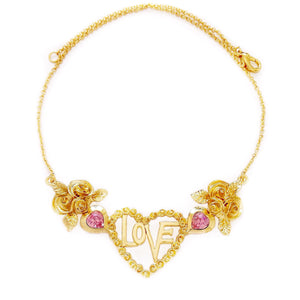 TRUE-LOVE necklace LIGHT ROSE PINK hearts