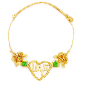 TRUE-LOVE necklace PERIDOT hearts