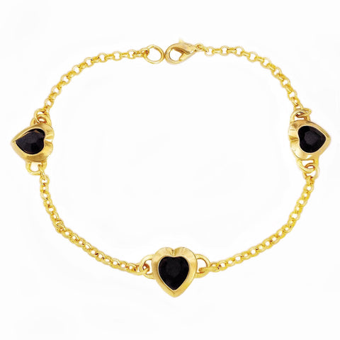 MOLLY bracelet JET BLACK hearts