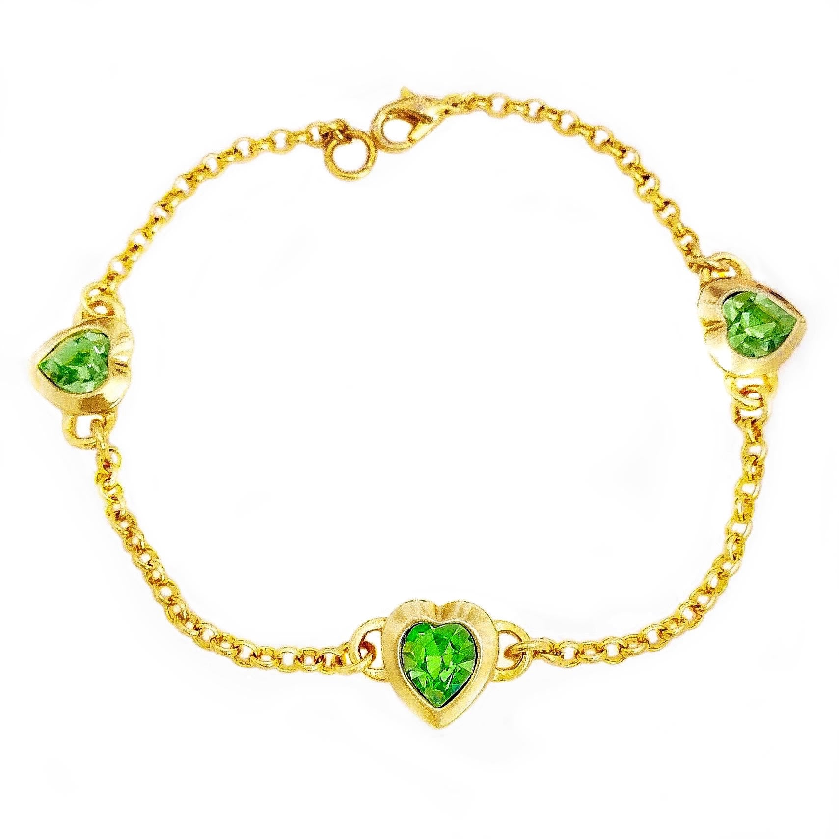 MOLLY bracelet PERIDOT hearts