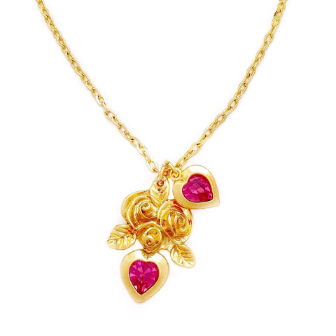 RUBY MAY necklace ROSE PINK hearts