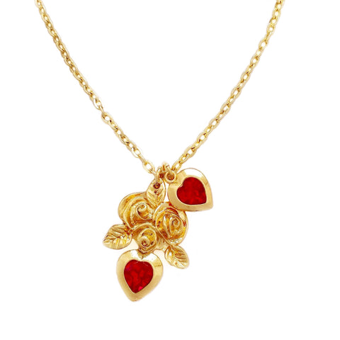 RUBY MAY necklace SIAM RED hearts