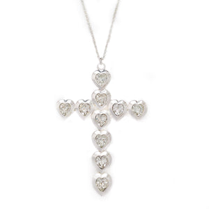 TRINITY Cross Necklace CRYSTAL hearts