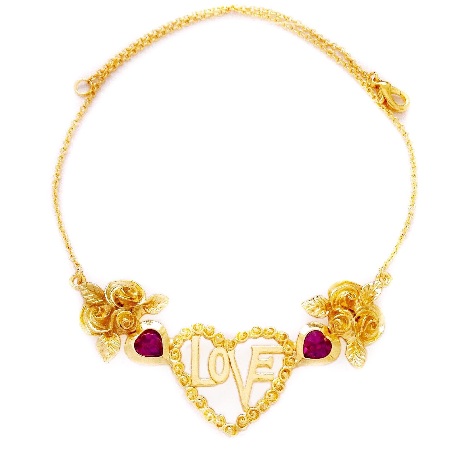 TRUE-LOVE necklace AMETHYST hearts