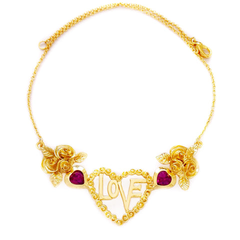 TRUE-LOVE necklace AMETHYST hearts