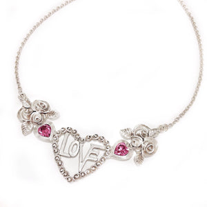 TRUE-LOVE necklace ROSE PINK hearts