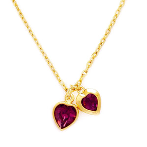 VALENTINE necklace AMETHYST hearts