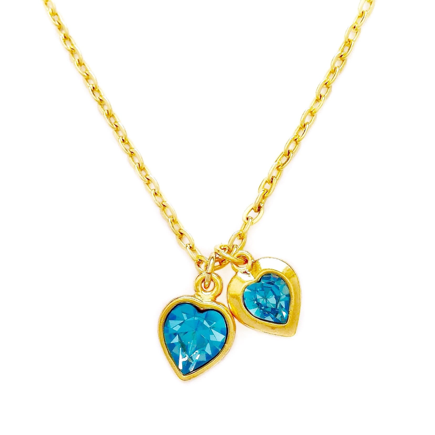 VALENTINE necklace AQUAMARINE hearts