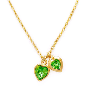 VALENTINE necklace PERIDOT hearts