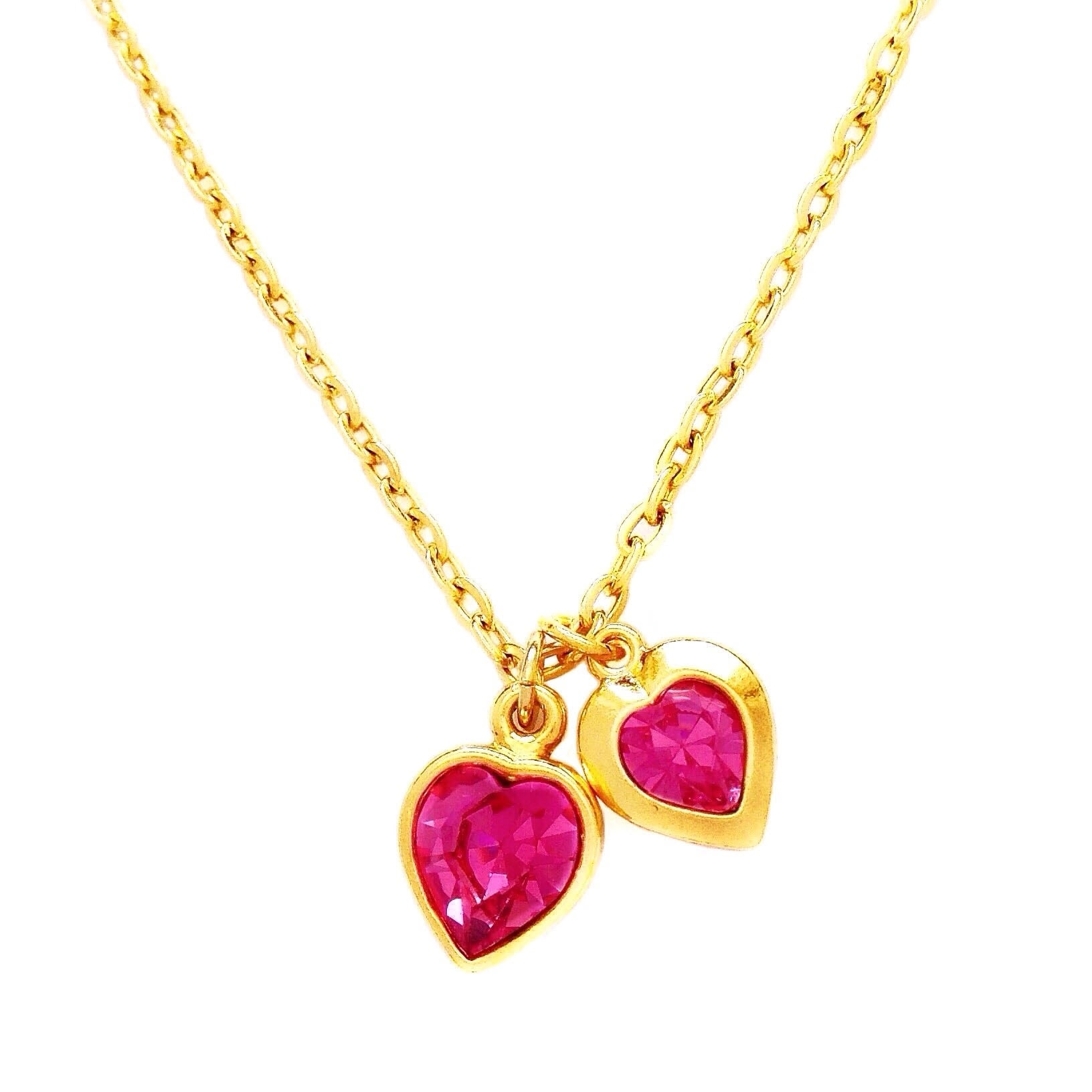 VALENTINE necklace ROSE PINK hearts