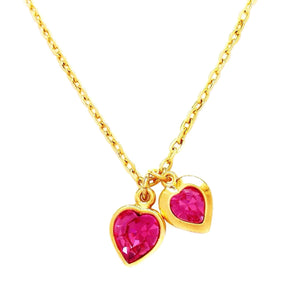 VALENTINE necklace ROSE PINK hearts