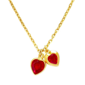 VALENTINE necklace SIAM RED hearts