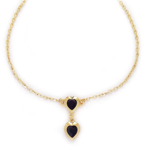 VENUS necklace JET BLACK hearts