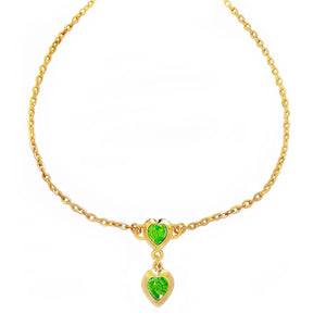 VENUS necklace PERIDOT hearts