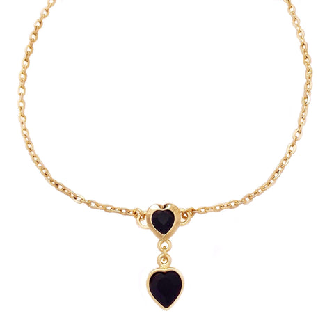 ZARA necklace JET BLACK hearts