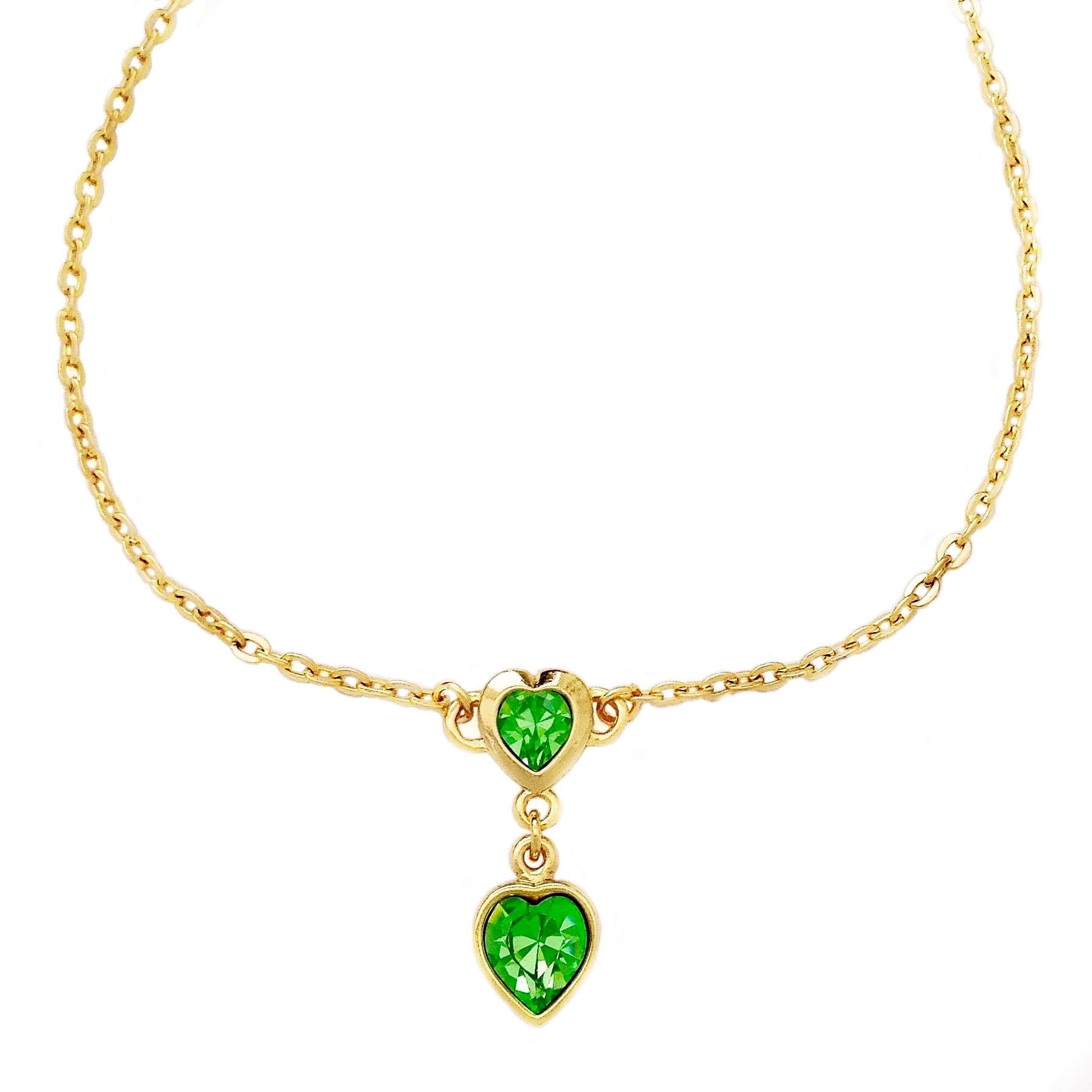 ZARA necklace PERIDOT hearts