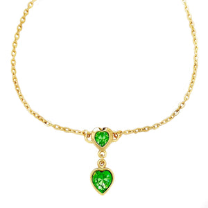 ZARA necklace PERIDOT hearts